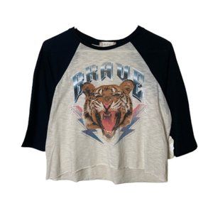 Altar'd state tiger graphic baseball tee crop top womens S NWT